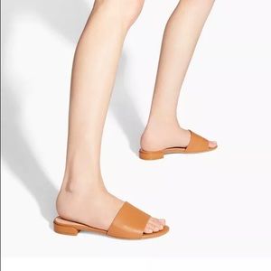 SW almond toe leather slides